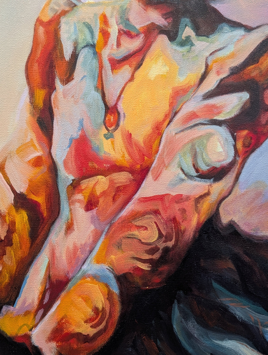 Colorful abstract painting with vibrant hues